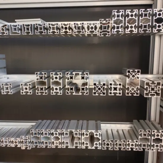 사용자 정의 6063 20 30 40 45 50 60 시리즈 양극 처리된 산업용 알루미늄 프로파일 공급업체 T 슬롯 압출 모듈형 프레임 시스템 알루미늄 압출 프로파일